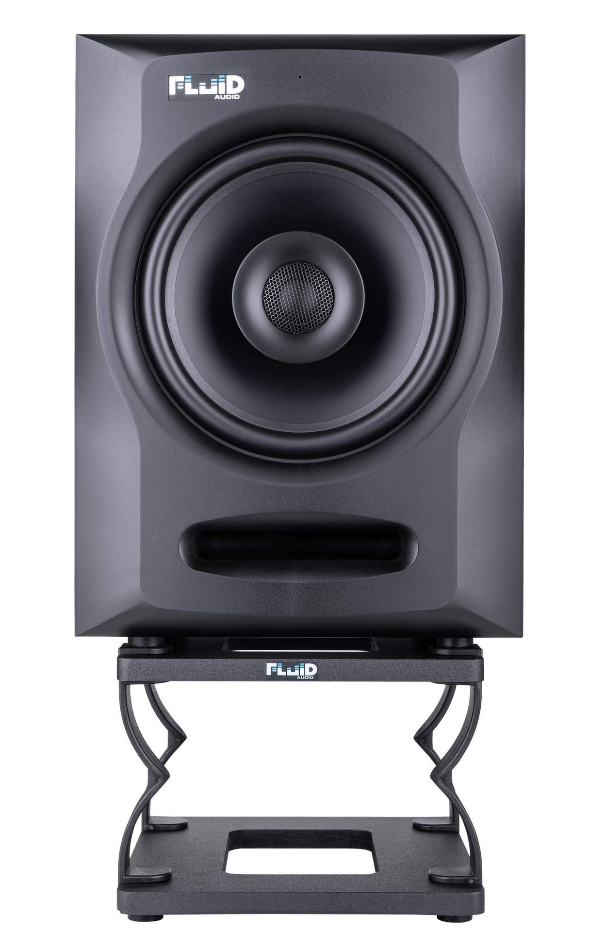 Fluid Audio DS8 Monitorständer Lautsprecherständer para Studio-Monitores (Höhenverstellbar, Erhöhung, Stativ, Halterung, vibrationsdämpfend, Negro, 1 Par, 8 Pulgadas, ideal para Audio-Profis), Negro