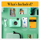 KODAK Smile+ Cámara Digital instantánea 2-en-1 y Impresora Bluetooth - 10MP, Lente giratoria con Efectos, Fotos Adhesivas Zink 2x3”, Imprime Desde App en Dispositivos Inteligentes - Verde