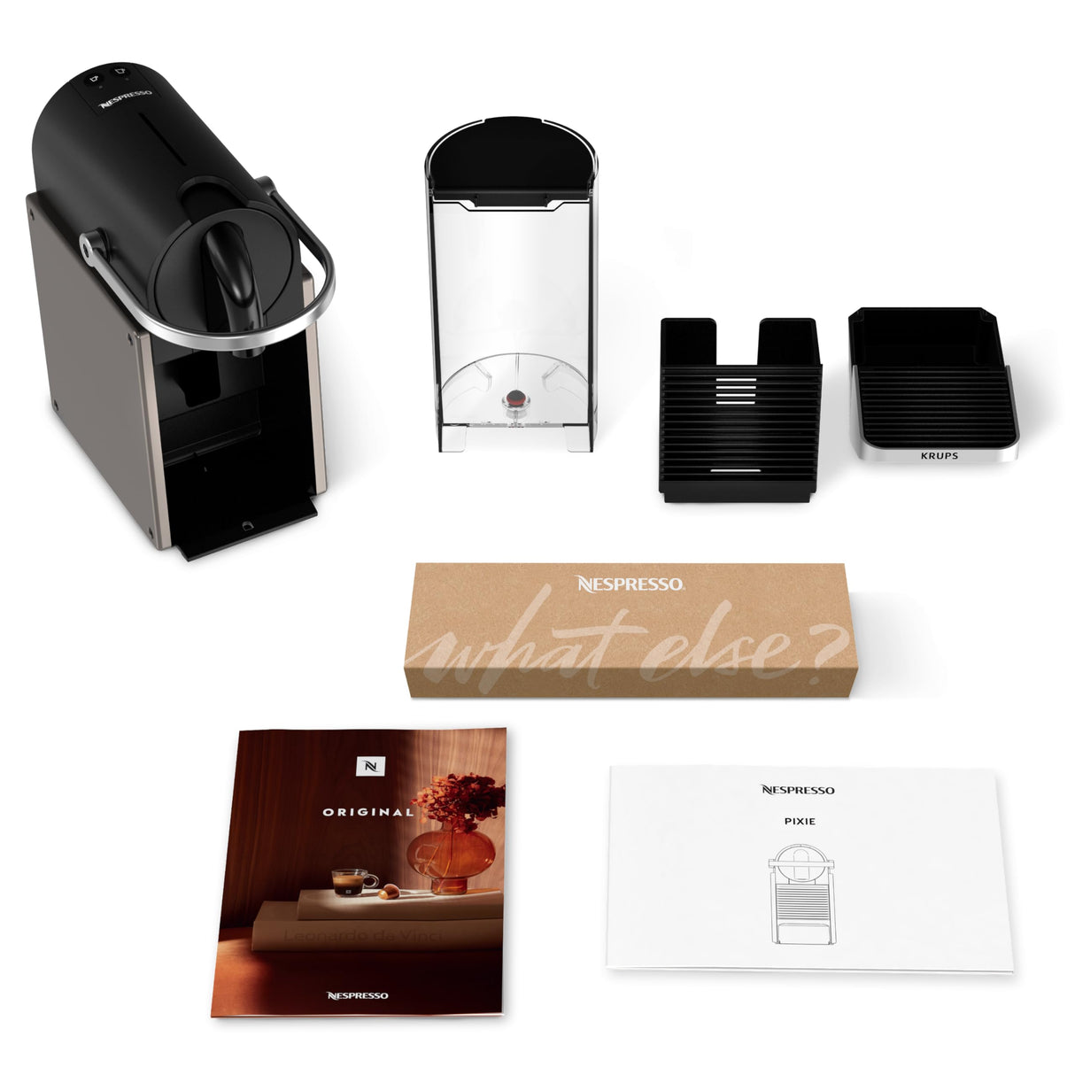 KRUPS XN306TK Nespresso Pixie Titan, cafetera expreso, recetas programables, 2 longitudes, apagado automático, 1260 W, 0,7 litros