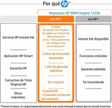 HP Envy Inspire 7220e 242P6B, Impresora multifunción de inyección de tinta A4 a color, Wi-Fi, impresión a doble cara automática, Hasta 22 ppm, 3 meses de impresión Instant Ink con HP+, Blanca
