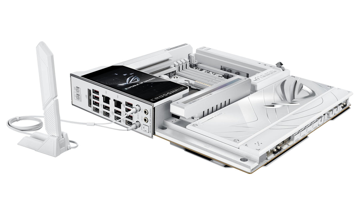 ASUS ROG CROSSHAIR X870E GLACIAL - Motherboard - E-ATX - Socket AM5 - AMD X870E Chipsatz - USB4, USB-C 3.2 Gen2, USB 3.2 Gen 2, USB 3.2 Gen 1, USB-C 3.2 Gen 2x2 - Wi-Fi 7, Bluetooth, 2 x 10 Gigabit L