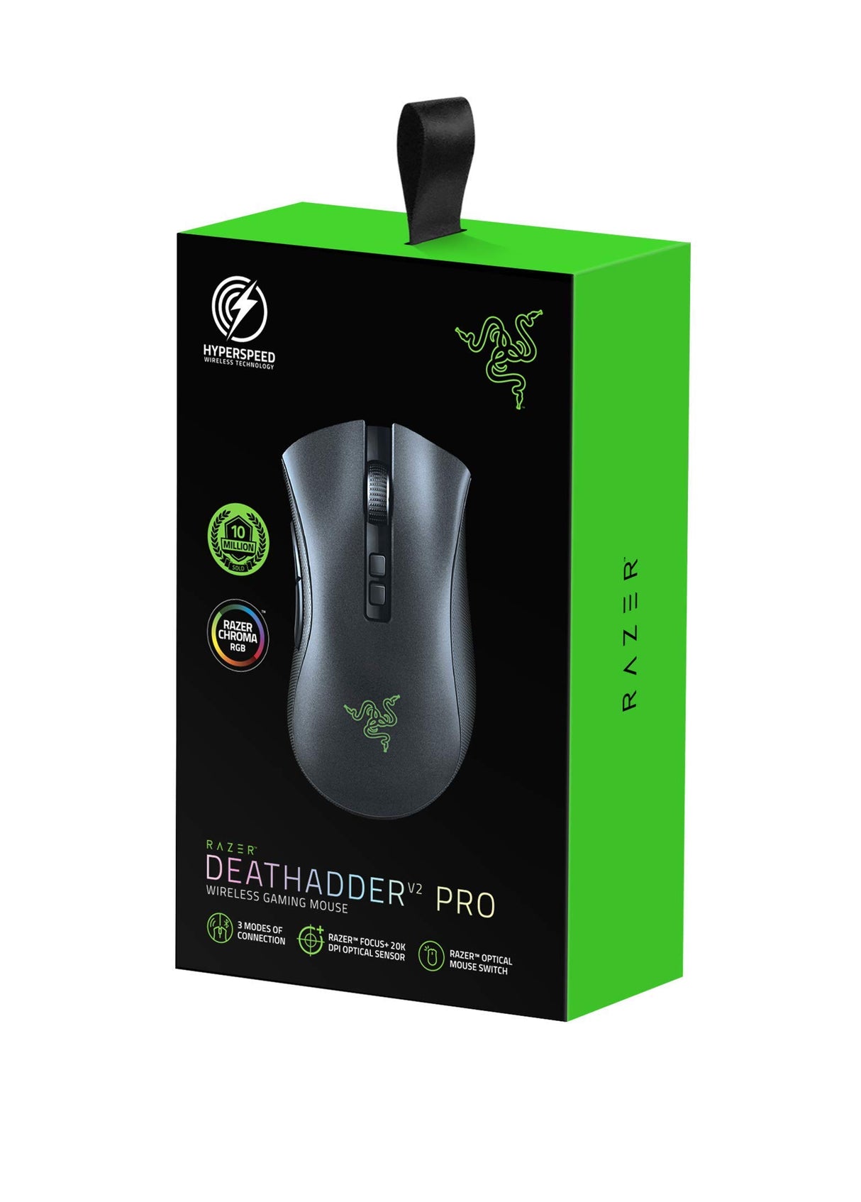 Razer DeathAdder V2 Pro - Ratón Gaming inalámbrico ergonómico (interruptores ópticos, enfoque óptico + sensor de 20K, memoria integrada, programable) Negro