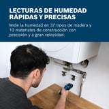 Medidor de humedad GMP 1-13 de Bosch Professional (basado en clavijas, mide 37 tipos de madera y 10 materiales de construcción, clasificación IP65, LCD de alto contraste, 2 pilas AA, bolsa)