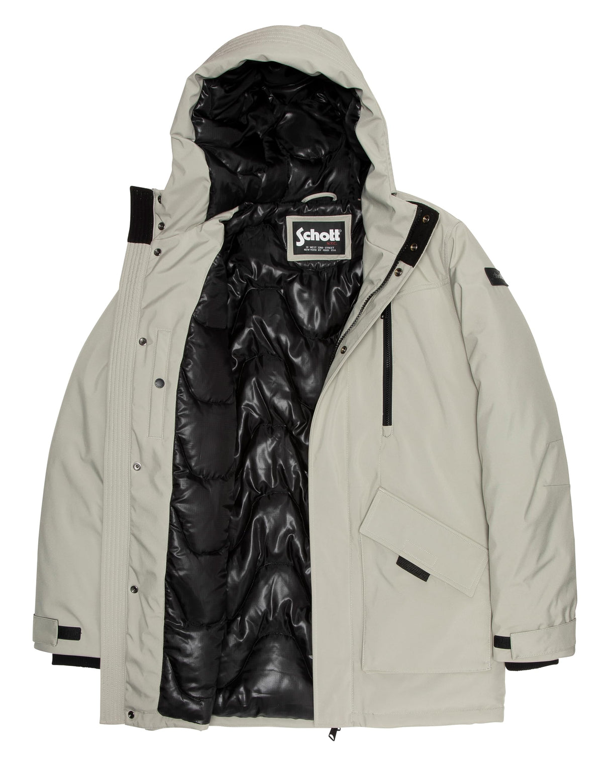 Schott NYC Eddie Chaqueta, Gris, S para Hombre
