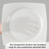 Karaca Vajilla Vesta White para 12 personas, 52 piezas, elegante vajilla de porcelana para 12 personas, incluye platos, tazas, cuencos y cubiertos