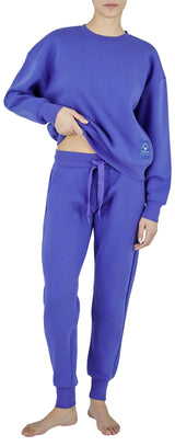 Emporio Armani Iconic Terry Loungewear Tracksuit Sweatshirt, Violet Blue, XL para Mujer