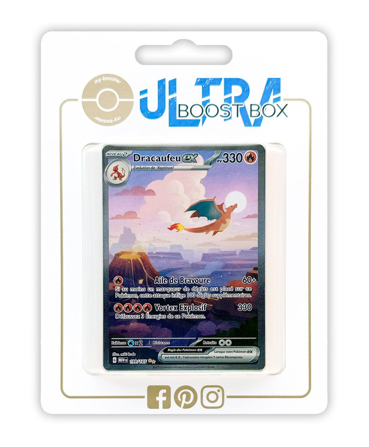 Dracaufeu ex (Charizard ex) 199/165 Alternativo Pokémon Gallery Secreta - Ultraboost X Écarlate et Violet 3.5-151 Box de 10 Cartas Pokémon Francés