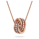 Swarovski Colgante Further, blanco, Baño en tono Oro Rosa