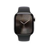 Apple Watch Series 10 GPS + Cellular Smartwatch con Caja de Titanio Pizarra de 42 mm y Correa Deportiva Negro - Talla S/M. Monitor de entreno, App ECG, Pantalla Retina Siempre Activa
