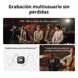 DJI Mic 3 (1 TX + 1 RX), micrófono lavalier inalámbrico para iPhone/cámara/Android, Ultraligero, Tiempo de Funcionamiento extendido y Carga rápida, transmisión hasta 400 m
