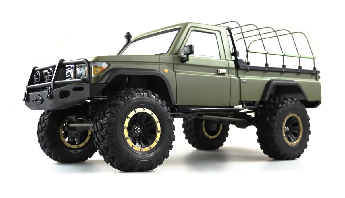 Amewi AMXRock RCX8BS Scale Crawler Pick-Up 1:8, RTR Verde Mate Cepillado 1:8 RC Modelo de Coche eléctrico RTR