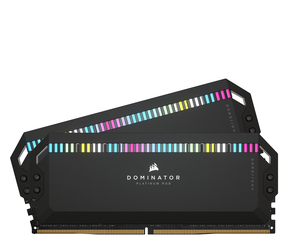 Corsair Dominator Platinum RGB DDR5 64GB (2x32GB) 6000MHz C40 Optimizada para Intel (Regulación de Tensión, Refrigeración CORSAIR DHX Patentada, 12 Leds CAPELLIX RGB Ultrabrillantes) Negro