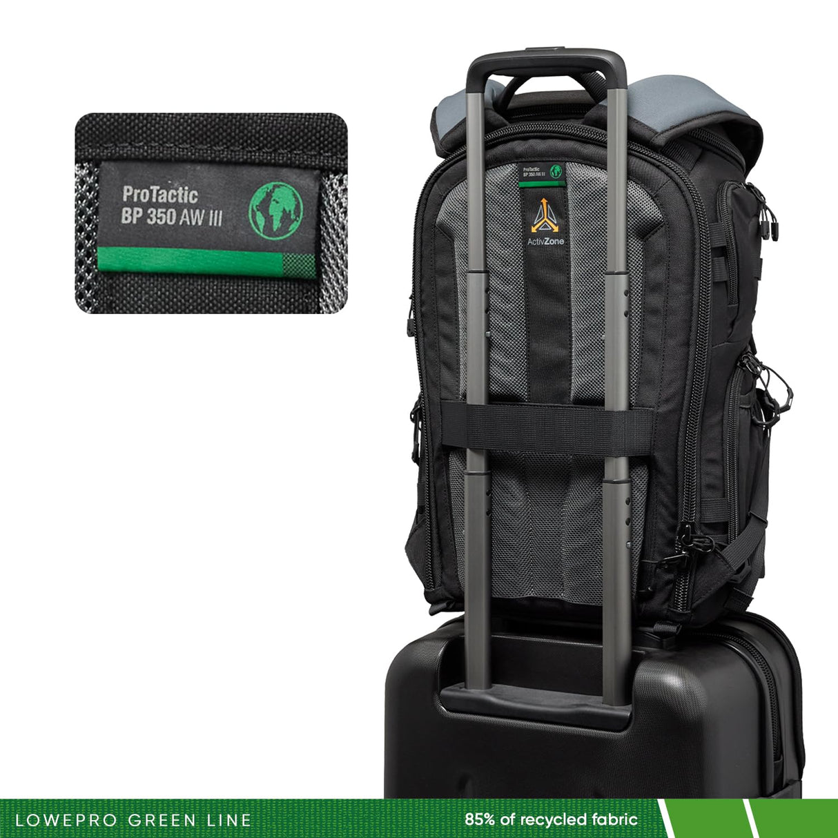 Lowepro ProTactic BP 350 AW III versión Actual, Mochila para Cámara, Acceso 4 Puntos, Bolsa Profesional Cámara, DSLR/Dron/Sin Espejo, Portátil hasta 14", Protector Lluvia, Videógrafo, Volumen 17L