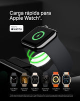 Belkin BoostCharge Pro Cargador inalámbrico Plegable 3 en 1 Qi2, Base de Carga magnética de Viaje 15 W, Soporte de Carga portátil con MagSafe para iPhone 16, 15, 14, Apple Watch 10 y AirPods