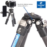 Leofoto - Ranger - Trípode de Carbono con rótula - Patas Ajustables en 3 ángulos - Ideal para fotografía Macro - LS-223C+LH-25 Negro