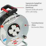 Brennenstuhl 1195066 Garant S 4 Export - Tambor para cable alargador (50 m, H05VV-F 3G1,5)
