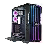 Cooler Master HAF 700 EVO Caja PC - Full Tower, Admite E-ATX, 5 Fans Preinstalados, Soportes de Radiador Giratorios, High-Airflow Cooling, Display LCD Real-Time, Aspas ARGB Edge-Lit