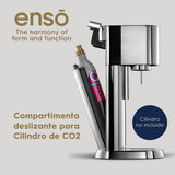 SodaStream Enso - Máquina Gasificadora de Agua Premium de Acero Inoxidable, Incluye Botella de 1 Litro para Gasificar Apta para Lavavajillas