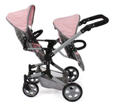 Bayer Chic 2000 - Cochecito para muñecas Linus Duo para niños de 4 a 8 años, Gris Melange, Rosa, 690-15