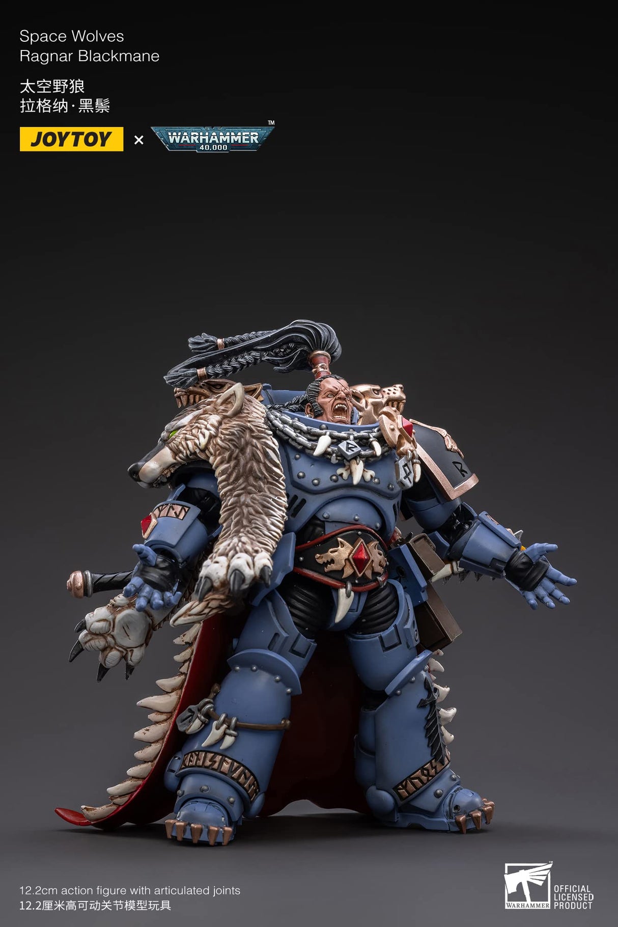 MERCHANDISING LICENCE Bloomage Joytoy Tech Joytoy Warhammer 40,000 - Space Wolves Ragnar Blackmane 1/18 Action Figure (Net)
