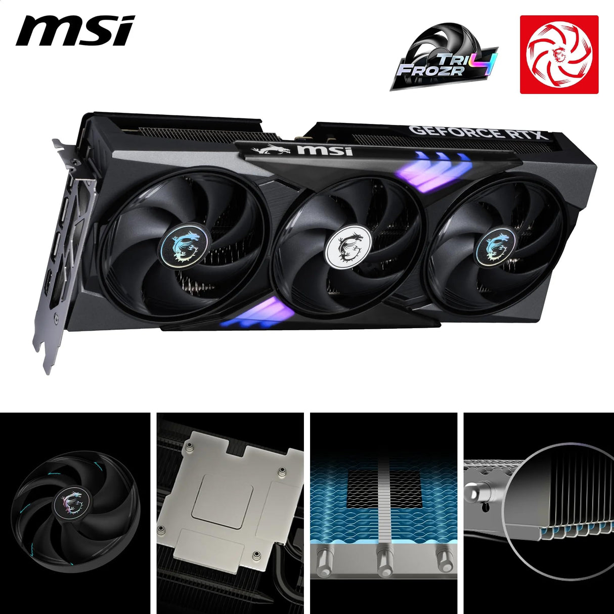 MSI GeForce RTX 5060 Ti 16G Gaming Trio OC - Tarjeta gráfica RTX 5060 Ti, GDDR7 de 16 GB (28 Gbps/128 bits), PCIe 5.0 - Tri FROZR 4 (3 Ventiladores STORMFORCE) - RGB - HDMI 2.1b, DisplayPort 2.1b