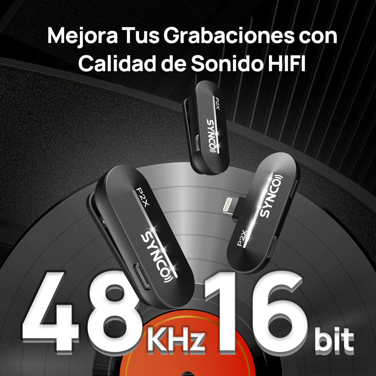 SYNCO Kit de 2 Micrófonos de Solapa Inalámbricos para iPhone 14/13/12/11/SE, P2XL Micrófonos Inalámbricos Profesionales para TikTok, Youtube, Streaming, Vlog, Micrófono-Solapa-Inalámbrico-iPhone