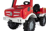 Rolly Toys 038220 RollyUnimog Feuerwehr Edition 2020 (Kinderunimog, Pedfahrzeug) - Incluye RollyFlashlight, Asiento Ajustable, neumáticos silenciosos