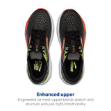 Brooks Herren Ghost 16 Laufschuhe Neutralschuh Black/Mandarin Red/Green - Schwarz 45,5