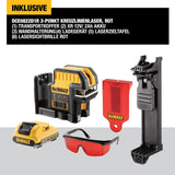 DeWalt DCE0822D1R-QW Láser autonivelante de líneas en Cruz + 2 Puntos 10,8V-Rojo, 10.8 V