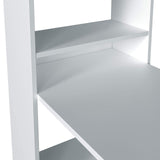 Habitdesign Mesa de Ordenador, Escritorio con Estanteria Reversible, Blanco Artik, Modelo Duplo, Medidas: 120 cm (Ancho) x 53 cm (Fondo) x 144 cm (Alto)