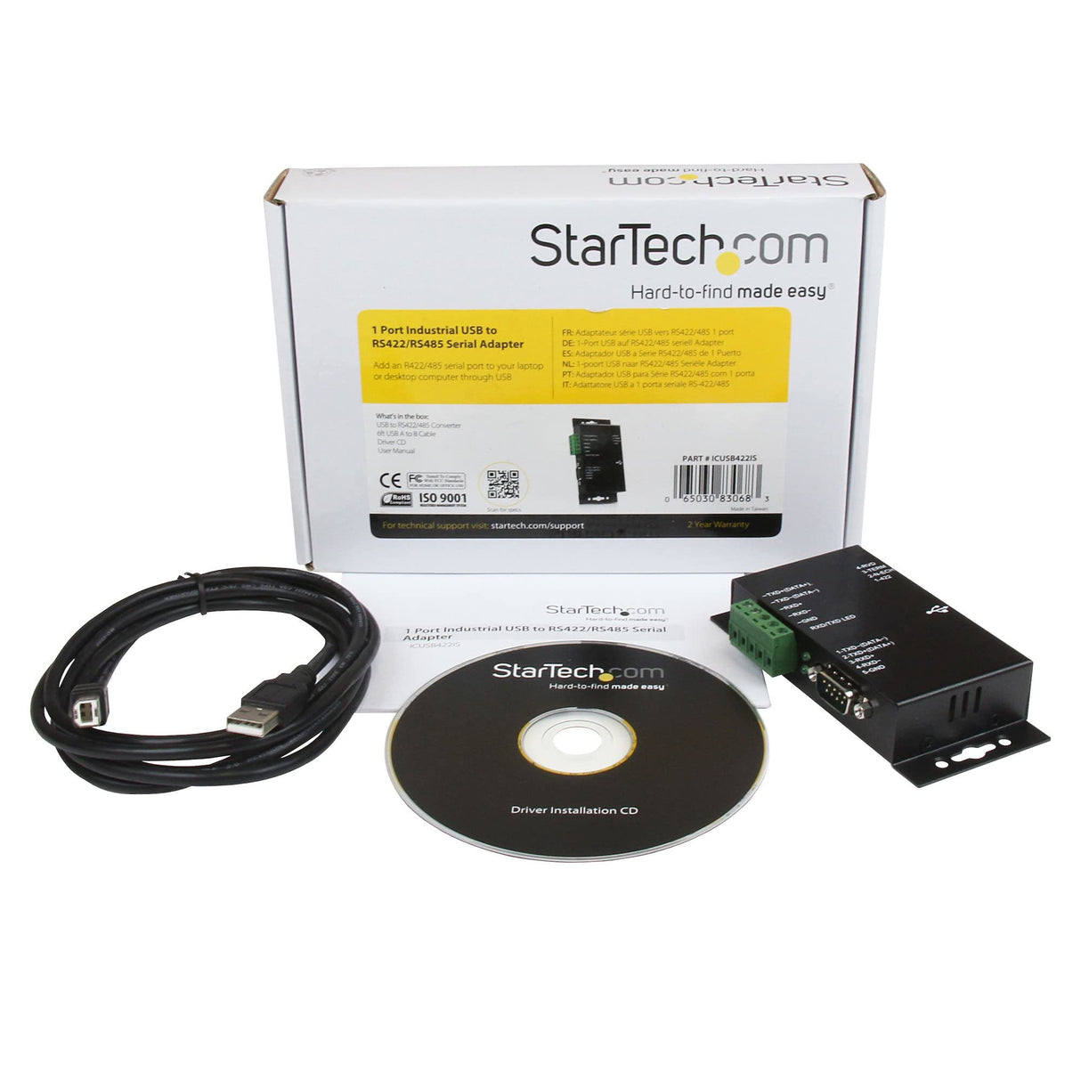 StarTech.com Adaptador USB a Serie Serial RS422 485 un Puerto DB9 o Bloque de Conexión con Aislamiento