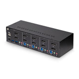 StarTech.com Switch Conmutador KVM de 4 Puertos y 2 Monitores DisplayPort - 4K 60Hz - Hub Ladrón 2 Puertos USB 5Gbps - 2x USB 2.0 HID - Teclas de Acceso Rápido y Botones - TAA (P4DD46A2-KVM-SWITCH)