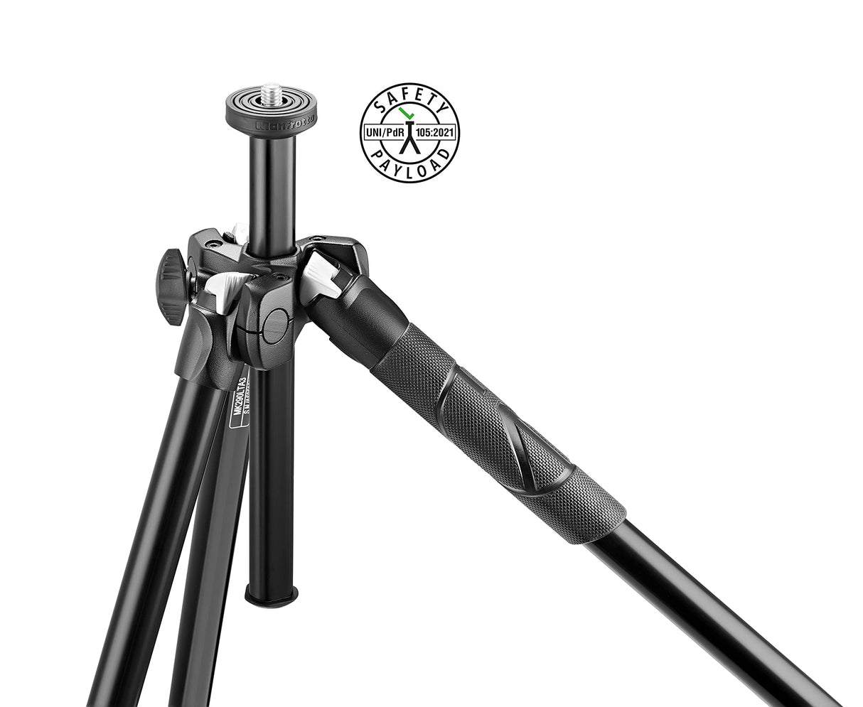 Manfrotto MK290LTA3-V Universal - Trípode, rótula 2 Way - vídeo, 1.8 kg, aluminio, negro, 59.5 cm