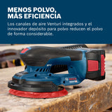 Bosch Professional 18V System lijadora a batería GEX 18V1503 (incl. 1 papel de lija, 1 caja de polvo, 1 anillo de protección, LBOXX 162)