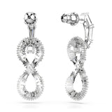 Swarovski Pendientes Hyperbola, Símbolo del infinito, Blancos, Baño de rodio