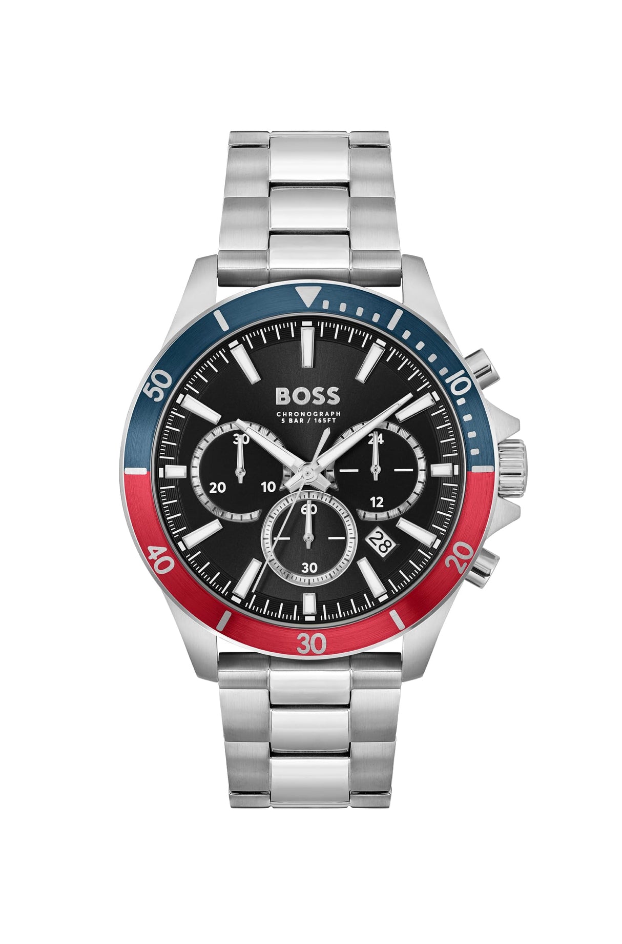 Boss Reloj Cronógrafo de Cuarzo para Hombre Colección TROPER con Correa de Acero Inoxidable Plateada - 1514108