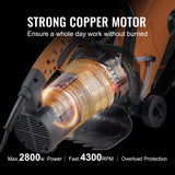 VEVOR Sierra Eléctrica para Hormigón 356mm 2800W Sierra Circular de Alta Potencia Profundidad de Corte de 127 mm Sierra de Disco Húmeda/Seca con Tubería de Agua Bomba de Agua Hoja para Piedra Ladrillo