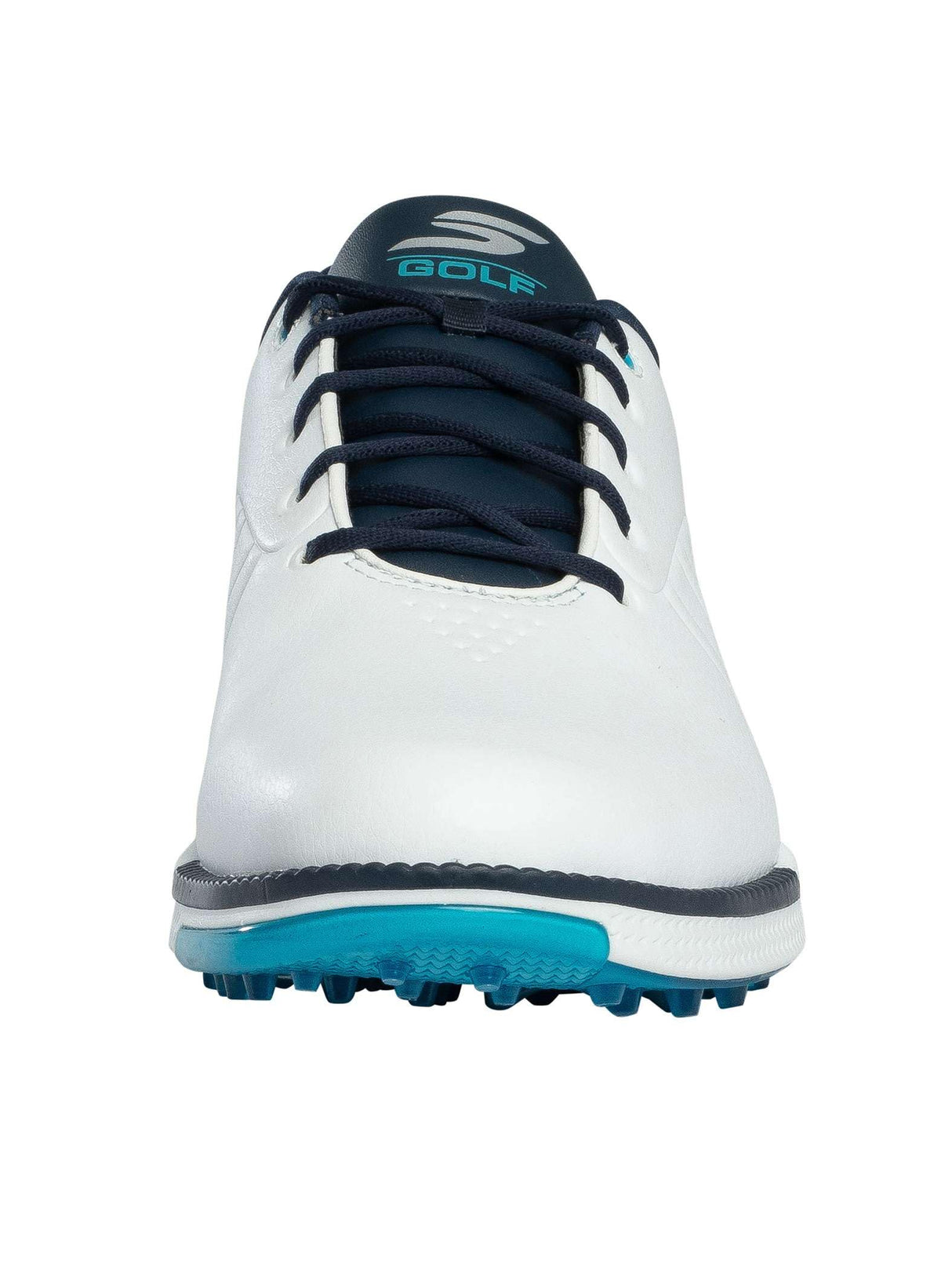 Skechers Hombre Entrenadores De Ritmo Go Golf, White/Navy/Blue, 43 EU