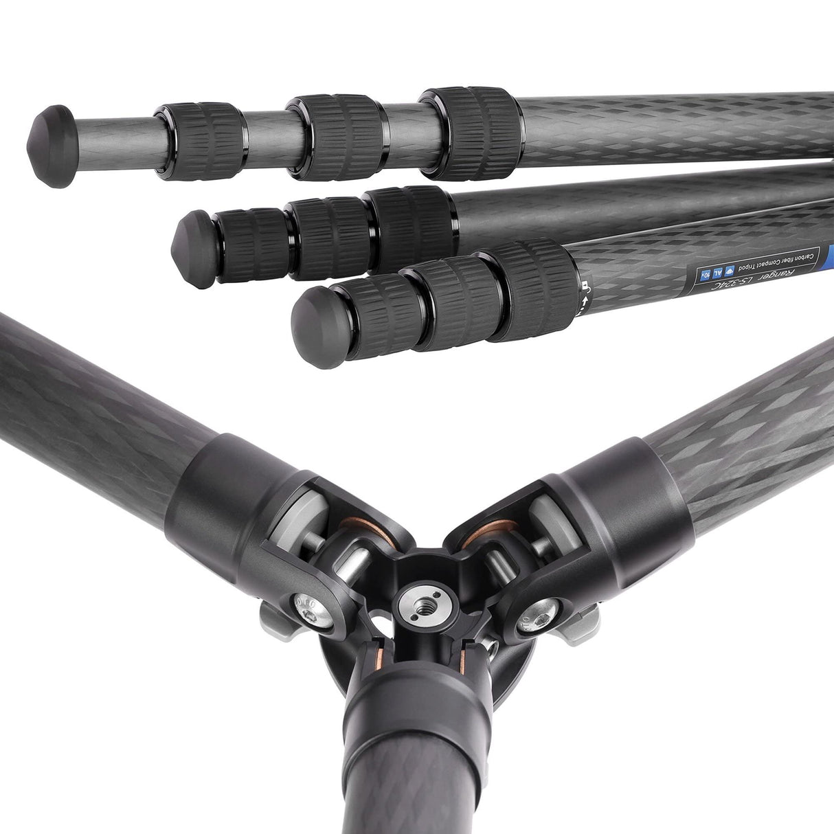 Leofoto - Ranger - Trípode de Carbono para cámaras - Cabeza de rótula incluida - Capacidad de Carga de 15 kg - Pies Extensibles - Altura: 17 cm - 171 cm - LS-324C + Cabeza de rótula LH-40