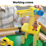 KidKraft Juego de Tren y Mesa de Madera Waterfall Mountain con Cajas de Almacenamiento, Circuito de ferroviarias con Coches, helicóptero y avión de Juguete niños 3+ años (17850)