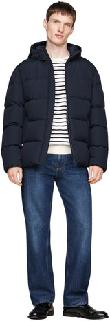 Tommy Hilfiger Cazadora Acolchada Hombre Down Hooded Puffer Jacket con Capucha, Azul (Desert Sky), S
