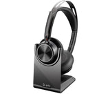 Poly Voyager Focus 2 Auriculares inalámbricos UC con micrófono y soporte de carga: compatible con PC a través del adaptador BLUETOOTH BT700 incluido o mediante cable USB