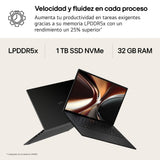 LG gram Pro 16Z90U-G.AU88BN - Ordenador Portátil Ultraligero de 16" Intel Core Ultra 7 355, 3 GB RAM, 1 TB SSD, IPS Antirreflejo, 1239g, 27.5h, Windows 11, Teclado QWERTY Español, Negro