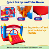 Ballsea Castillo Hinchable de PVC con soplador, trampolín, tobogán y Red de Seguridad. Este Castillo Hinchable está Hecho de PVC y es Adecuado para el hogar, el Exterior, la guardería o el Comercio