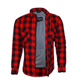 Bikers Gear Australia - Camisa protectora de franela para motocicleta con forro de aramida multicolor Rojo/Negro large