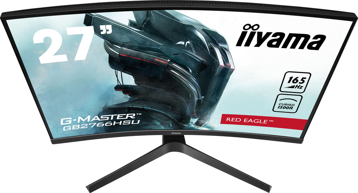iiyama GB2766HSU-B1 27" Panel VA, Curvo Gaming 1500R, G-Master Red Eagle, FreeSync Premium, 1920x1080, 165Hz, 250cd/m², DisplayPort, 2xHDMI, 1ms MPRT, Altavoces, USB-HUB (2x2.0), Black Tuner