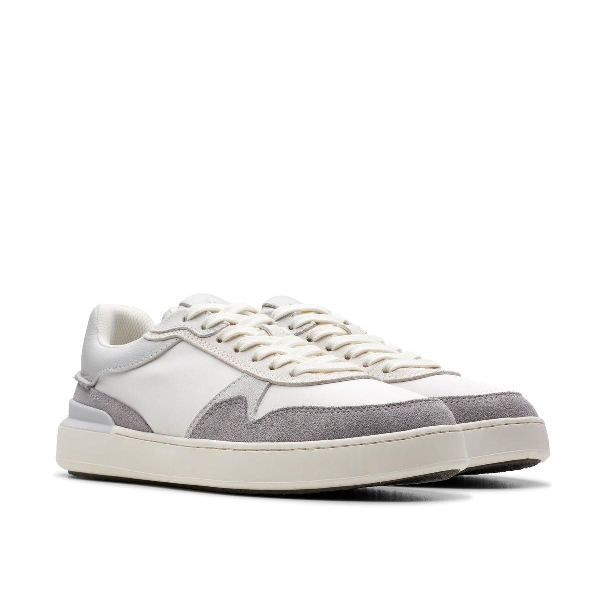 Clarks Men's Courtlite Race Sneaker, Light Grey Combi, 42.5 EU