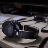 Roland Auriculares de monitorización estéreo con Cable en Espiral y Color Negro RH-200 — Auriculares de monitorización estéreo Transparentes, precisos y cómodos Studio