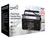 Supersonic SC-3201TBTWOD Bluetooth Retro 4 Band Radio Cassette USB Wood