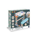 Smoby- Pupitre de Madera 2-en1, Escritorio o Pizarra Infantil, Fácil Plegado sin Herramientas, Estructura Sólida, 80 Accesorios, Niños Niñas A Partir de 3 Años (7600420304)